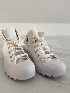 Converse Women's Platform High-Top Sneakers in Off-White